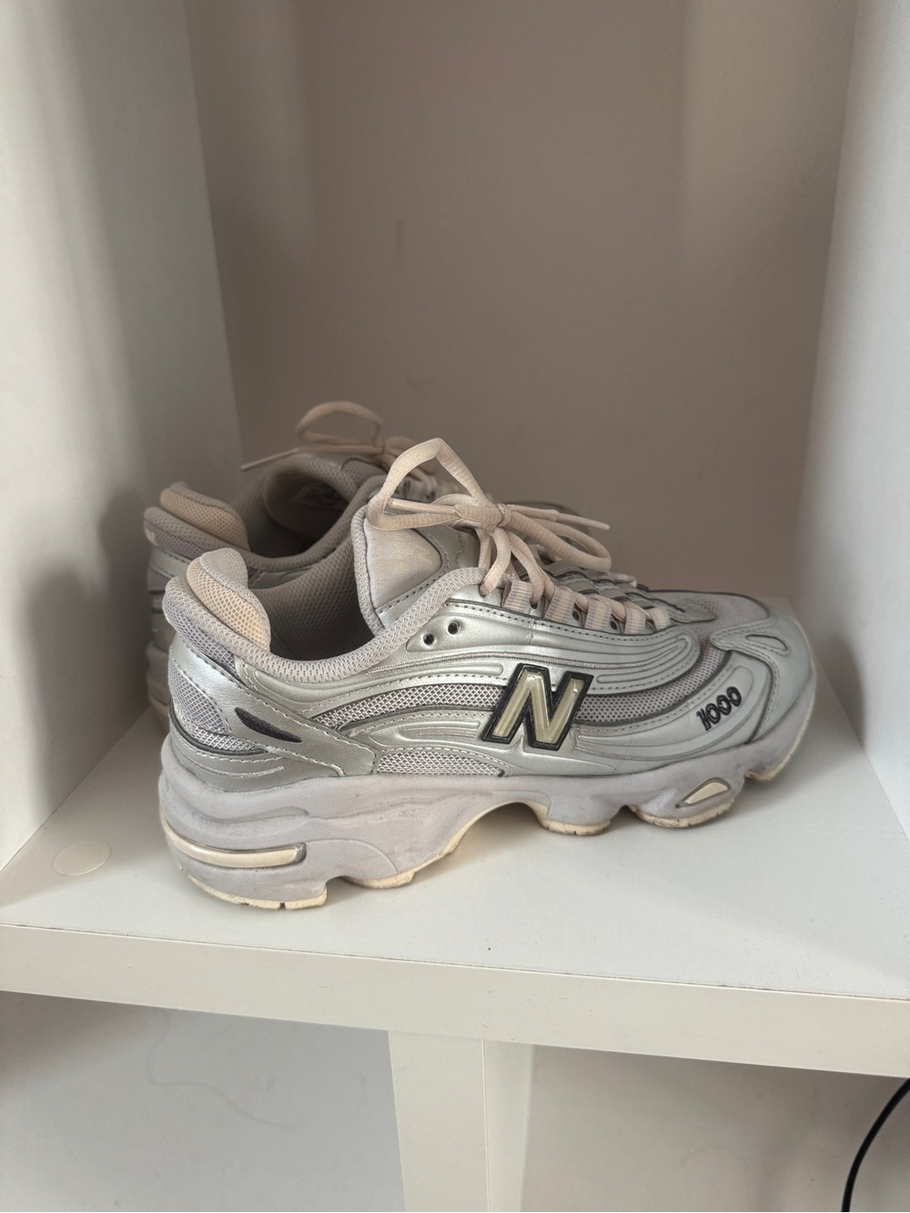 New Balance Women's Silver Metallic and Light Gray  Sneakers